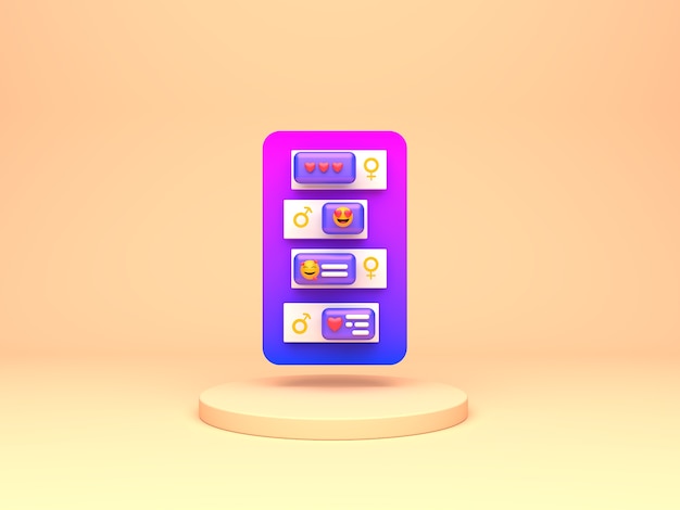 Flot rendering af dating-app koncept
