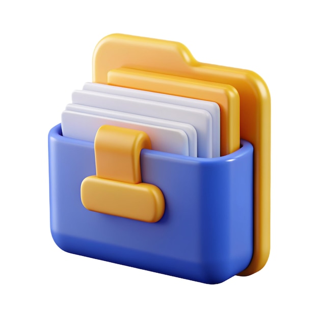 folder with files documents file management concept 3d vector icon cartoon minimal style