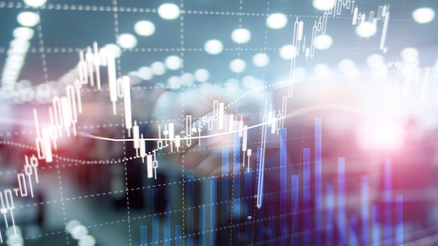 Forex trading Financial market Investment concept on business center background