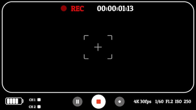 Frame frame shows button information like when recording a video with a black background
