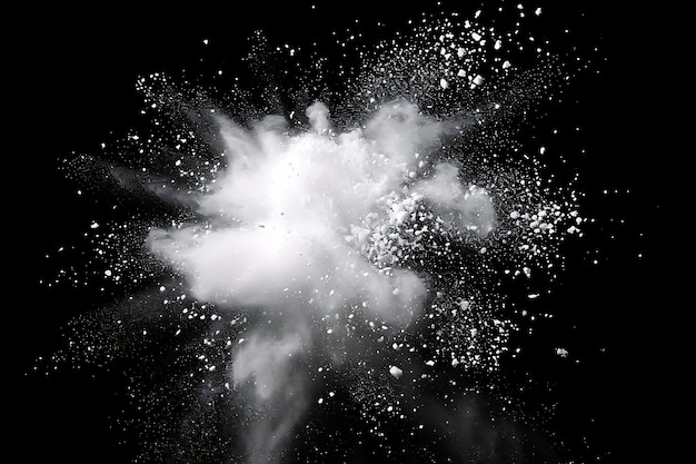 Freeze Motion of White Color Powder Exploding