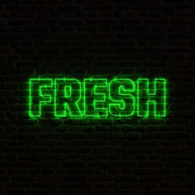 FRESH Neon Sign With Brick Background