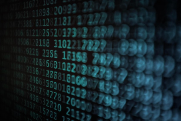 Full frame shot of blue binary codes