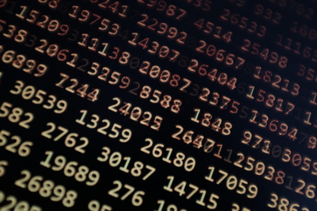 Full frame shot of digital numbers on screen
