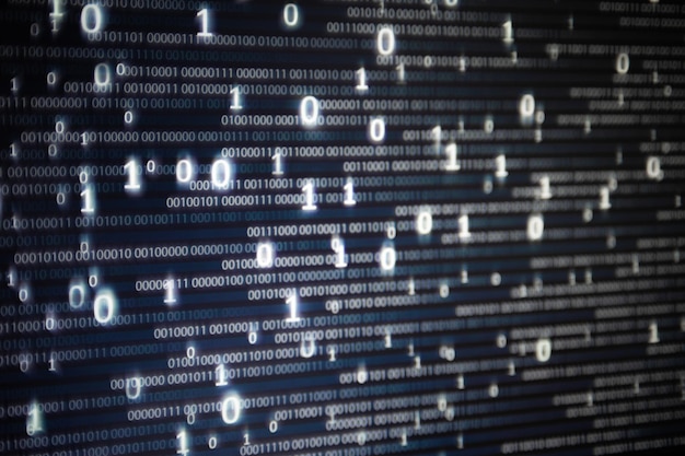 Full frame shot of illuminated binary codes