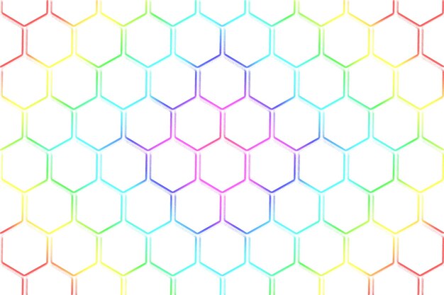 Full frame shot of multi colored hexagon pattern against white background