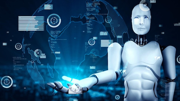 Future financial technology controll by AI robot huminoid uses machine learning