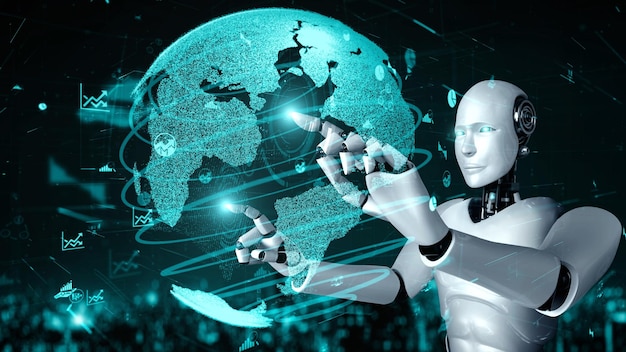 Future financial technology controll by AI robot huminoid uses machine learning