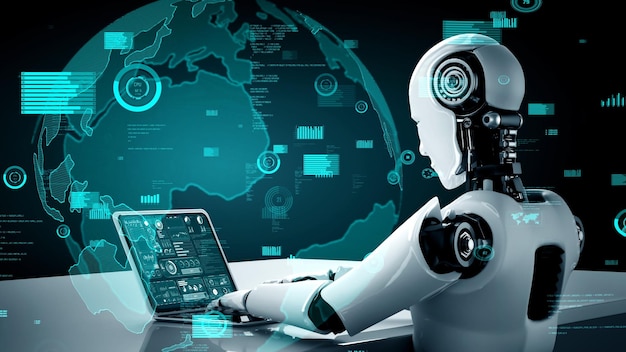future financial technology controll by ai robot huminoid uses machine learning