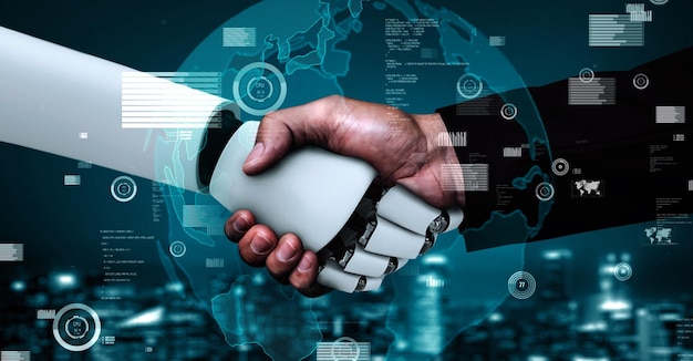 Future financial technology controll by AI robot huminoid uses machine learning