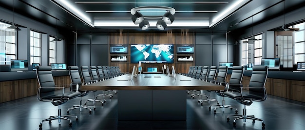 Futuristic Conference Room A modern conference room equipped with the latest technology