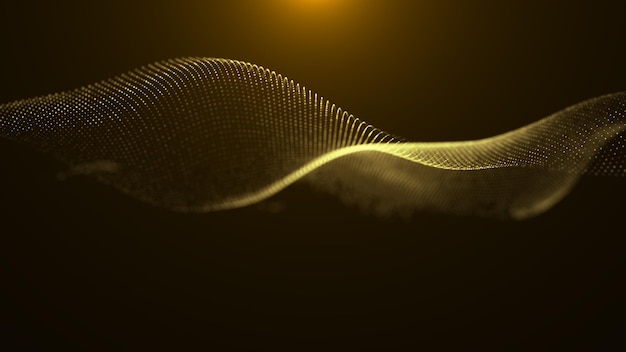 futuristic flowing wave particles technology background, flowing particles background, 3d rendering