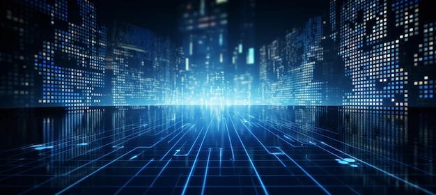 Futuristisk banner för digital teknik med kretslinjer