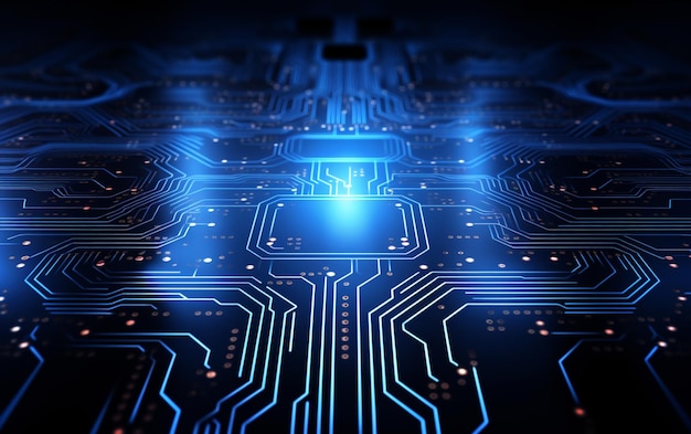 Futuristisk banner med digital teknologi og kredsløbslinjer