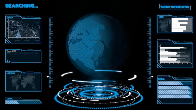 Futuristisk dashboard til brugergrænseflade til store dataanalyser i informationsdiagram