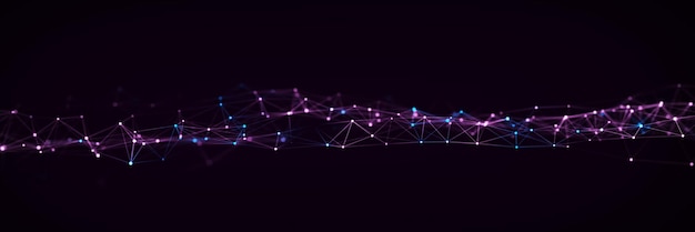 Futuristisk global netværksforbindelsesstruktur. Cybersikkerhed, digital dataflow. Videnskabelig baggrundskoncept. 3D-rendering.