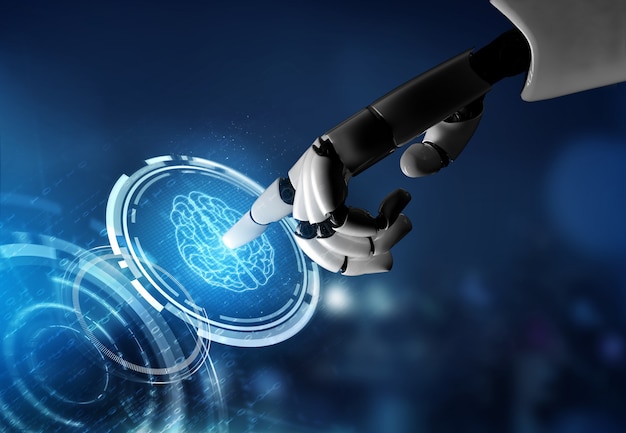 Futuristisk robot kunstig intelligens koncept.