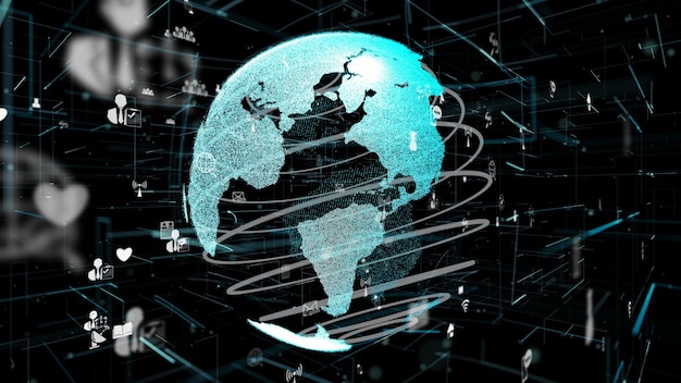 Futuristiskt nätverk och Internet of Things (IOT)-koncept