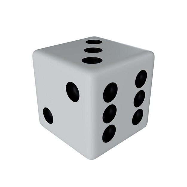 Game white plastic bone Gaming realistic white cube