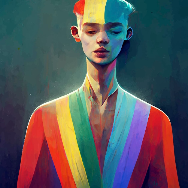 Gay pride beautiful animated illustration pride march