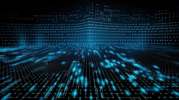 Generative AI has a basis in data technology using dots and binary code