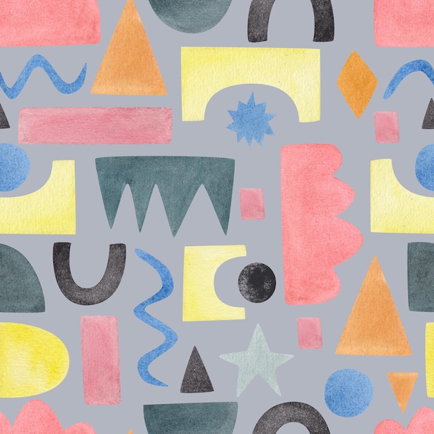 Geometric abstract pattern Watercolor illustration Seamless pattern textures for textiles fabric design packaging scrapbooking wallpaper etc