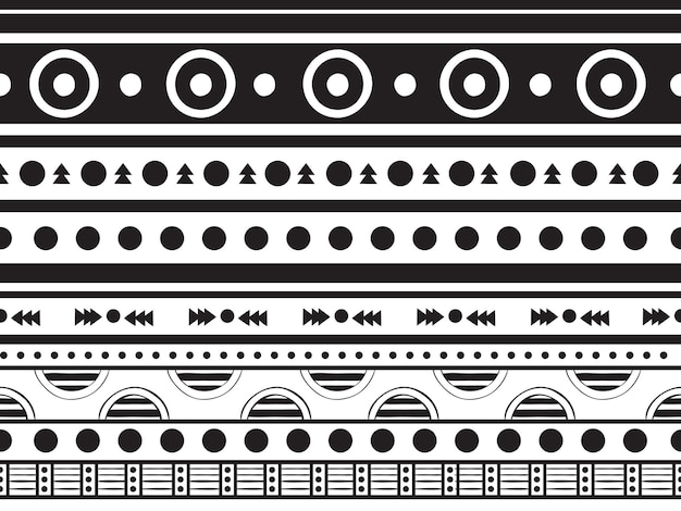 geometric black and white patterns with circles triangles and lines on a decorative background