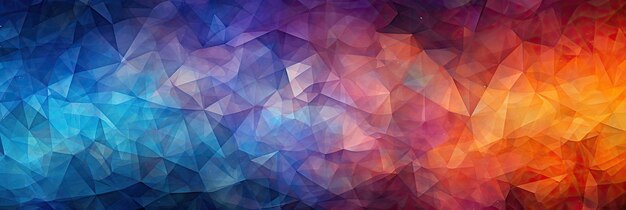 Geometric Lines Abstract Crystalline Orange Green Purple Panoramic Background