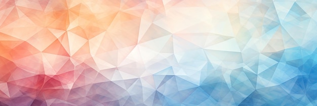 Geometric Lines Abstract Crystalline Pale Yellow Sky Blue Soft Pink Panoramic Background