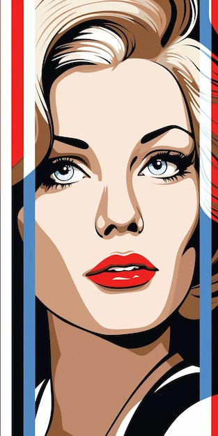 Glamourøst Hollywood-portræt af Charlotte i Roy Lichtenstein-stil