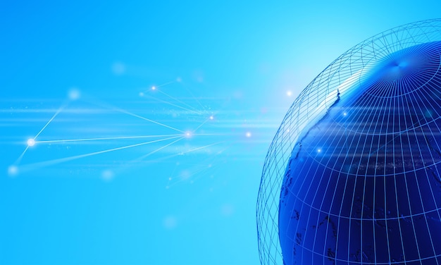 global earth network metaverse internet social online technology globe of networking big data ai