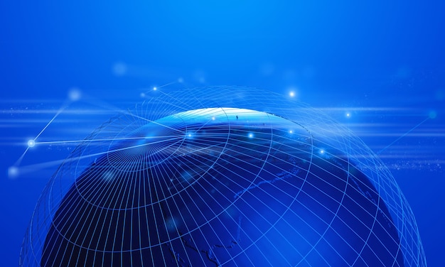 global earth network metaverse internet social online technology globe of networking big data ai