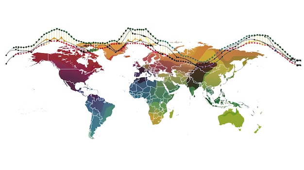 Global Economic Crisis Visualized World map and graphs High quality AI generated image