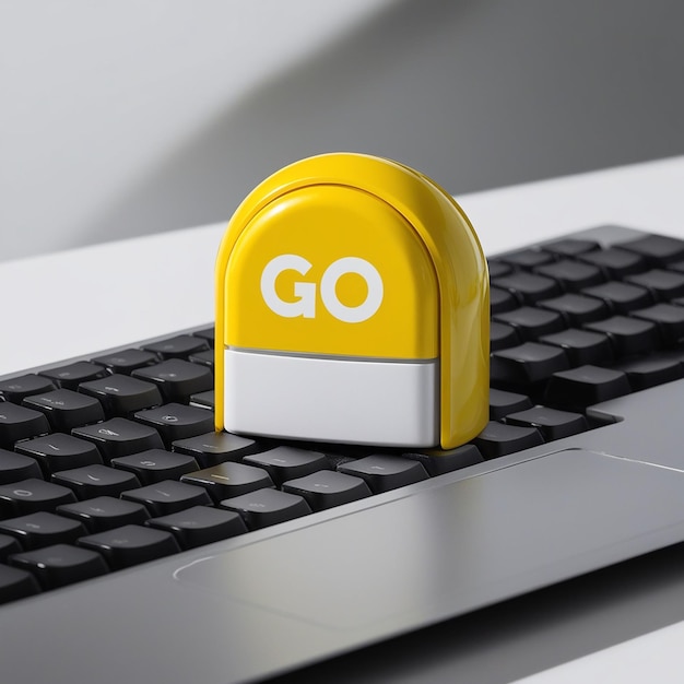 go button in yellow on a computer keyboard