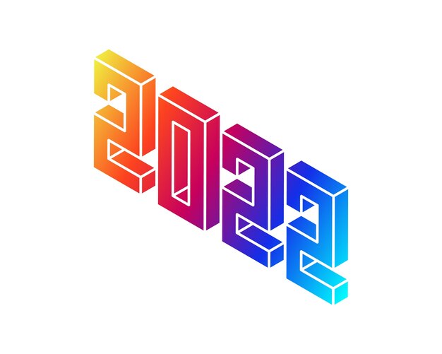 GODT NYTÅR 2022-tekst. Designskabelon til festlig typografi plakat, banner eller lykønskningskort til glædelig jul og godt nytår. Vektorillustration i vintage stil