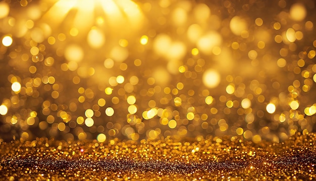 Gold glitter defocused abstract Twinkly Lights Background