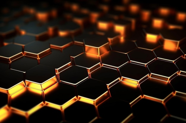 golde hexagons modern background illustration