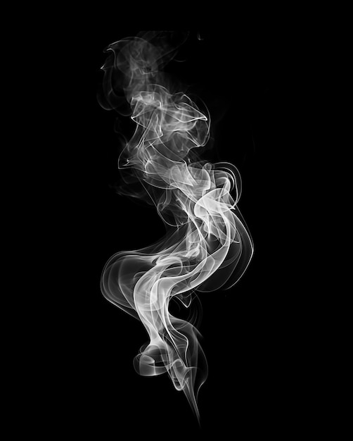 Graceful White Smoke on Black Background