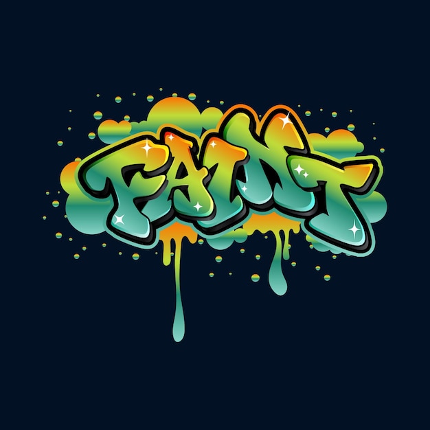 graffiti-bokstäver typografi konstillustration