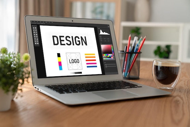 Grafisk designprogramvara för modern design av webbsidor och kommersiella annonser