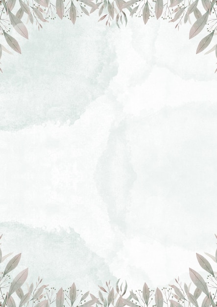 Green And White Minimalist Watercolor Background A4 Document 1