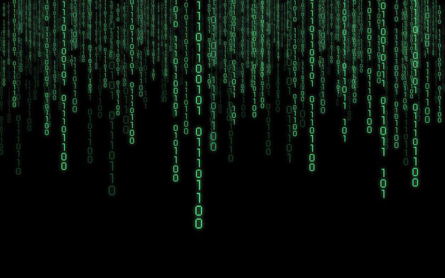 Green binary code matrix style background