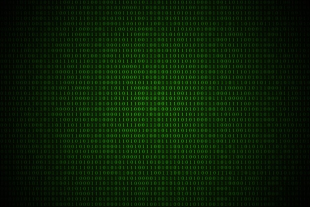 Green matrix background of binary numbers Matrix of computer data Glowing green and blue one and zero numbers background