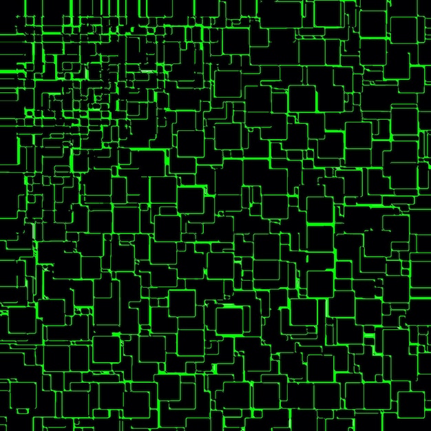 green neon lights in a dark background