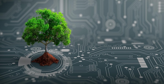 Grøn Cloudcomputing, grøn teknologi, grøn it, CSR og it-etik-koncept