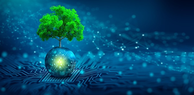 Grøn Cloudcomputing, grøn teknologi, grøn it, CSR og it-etik-koncept