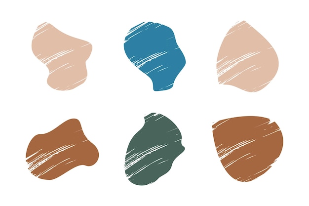 Grunge Blobs Fluid Shapes pictogram symbol visual illustration Set