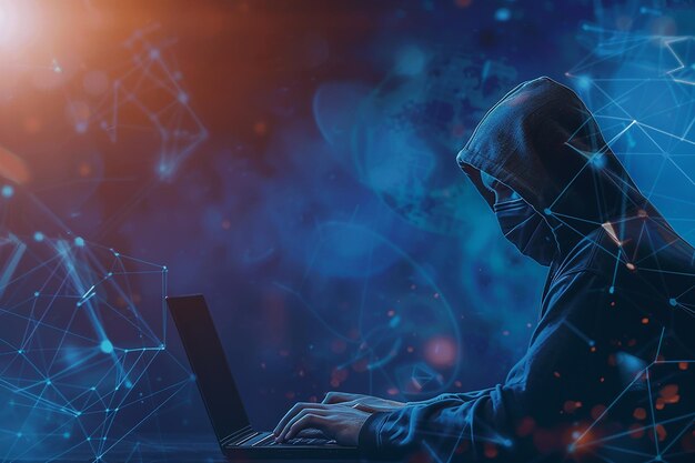 Hacker Holding Laptop Photo