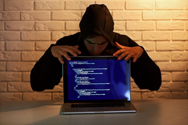 hacker with laptop