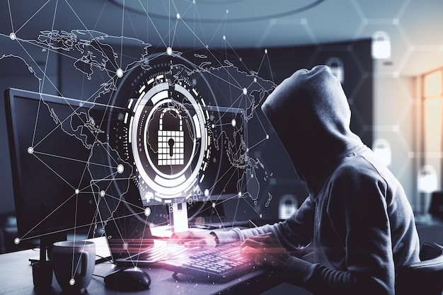 Hacking and antivirus concept